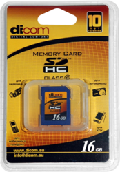 Фото флеш-карты Dicom SDHC 16GB Class 6