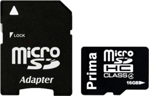 Фото флеш-карты Prima MicroSDHC 16GB Class 4 + SD adapter
