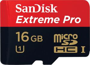 Фото флеш-карты SanDisk MicroSDHC 16GB Class 10 Extreme Pro UHS-I + SD адаптер