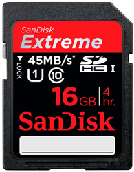 Фото флеш-карты SanDisk SD SDHC 16GB Class 10 Extreme UHS-1