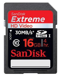 Фото флеш-карты SanDisk SD SDHC 16GB Class 10 Extreme HD Video
