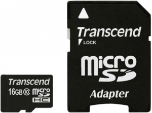 Фото флеш-карты Transcend MicroSDHC 16GB Class 4 + SD адаптер
