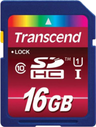 Фото флеш-карты Transcend SD SDHC 16GB Class 10 UHS-I + SD-адаптер