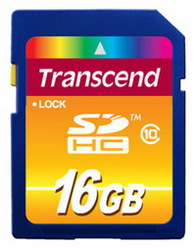 Фото флеш-карты Transcend SD SDHC 16GB Class 10 TS16GSDHC10