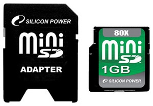 Фото флеш-карты Silicon Power MiniSD 1GB 80x