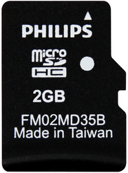 Фото флеш-карты Philips MicroSDHC 2GB + SD adapter