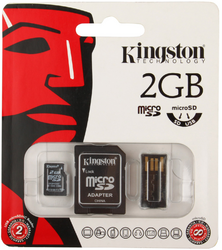 Фото флеш-карты Kingston MicroSD 2GB Class 2 + USB Reader