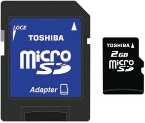 Фото флеш-карты Toshiba MicroSD 2GB Class 4 + SD adapter
