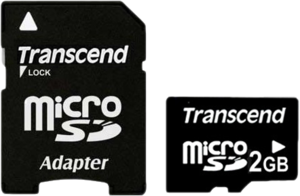 Фото флеш-карты Transcend MicroSD 2GB + SD adapter
