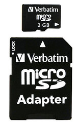 Фото флеш-карты Verbatim MicroSD 2GB + SD adapter