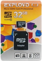 Фото флеш-карты EXPLOYD MicroSDHC 32GB Class 10 + SD adapter