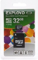 Фото флеш-карты EXPLOYD MicroSDHC 32GB Class 4 + SD adapter