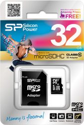 Фото флеш-карты Silicon Power MicroSDHC 32GB Class 10 + SD adapter