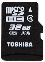 Фото флеш-карты Toshiba MicroSDHC 32GB Class 4 + SD adapter