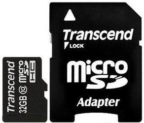 Фото флеш-карты Transcend MicroSDHC 32GB Class 10 TS32GUSDHC10 + SD-адаптер