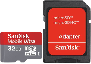 Фото флеш-карты SanDisk MicroSDHC 32GB Mobile Ultra 10 + SD adapter