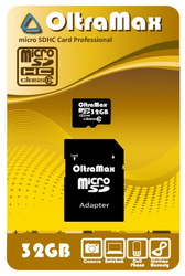 Фото флеш-карты OltraMax MicroSDHC 32GB Class 10 + SD adapter