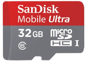 Фото флеш-карты SanDisk MicroSDHC 32GB Mobile Ultra 200X + SD adapter