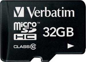 Фото флеш-карты Verbatim MicroSDHC 32GB Class 10 + SD адаптер