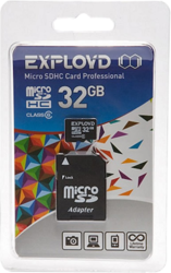 Фото флеш-карты EXPLOYD MicroSDHC 32GB Class 6 + SD adapter