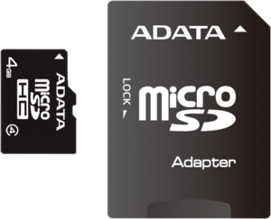 Фото флеш-карты ADATA MicroSDHC 4GB Class 4 + SD adapter