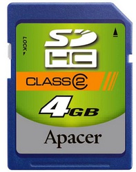 Фото флеш-карты Apacer SD SDHC 4GB Class 2 + USB Reader