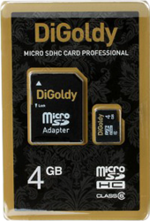 Фото флеш-карты EXPLOYD MicroSDHC 4GB Digoldy Class 4 + SD adapter