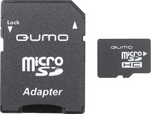 Фото флеш-карты Qumo MicroSDHC 4GB Class 2 + SD adapter