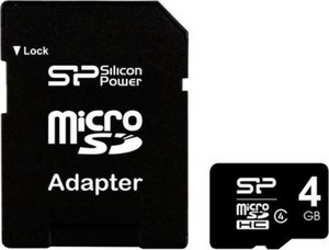 Фото флеш-карты Silicon Power MicroSDHC 4GB Class 6 + SD adapter