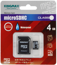 Фото флеш-карты Kingmax MicroSDHC 4GB Class 10 Waterproof