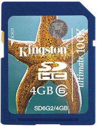 Фото флеш-карты Kingston SD SDHC 4GB Class 6 SD6G2/4GB