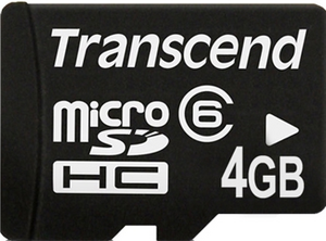 Фото флеш-карты Transcend MicroSDHC 4GB Class 6 + SD/miniSD адаптера