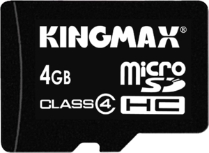 Фото флеш-карты Kingmax MicroSDHC 4GB Class 4 + 2 SD adapter