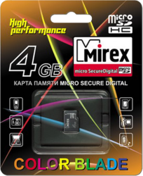 Фото флеш-карты Mirex MicroSDHC 4GB Class 4
