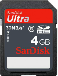Фото флеш-карты SanDisk SDHC 4GB Class 6 Ultra