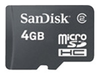 Фото флеш-карты SanDisk MicroSDHC 4GB Class 2
