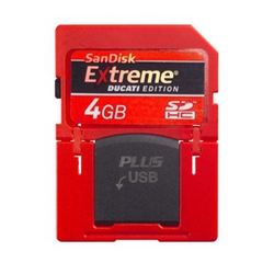 Фото флеш-карты SanDisk SD SDHC 4GB Extreme Ducati Edition Plus USB
