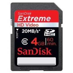 Фото флеш-карты SanDisk SD SDHC 4GB Class 6 Extreme HD Video