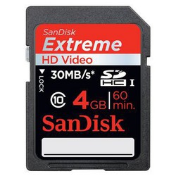Фото флеш-карты SanDisk SD SDHC 4GB Class 10 Extreme HD Video
