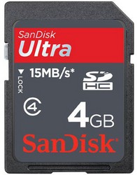 Фото флеш-карты SanDisk SD SDHC 4GB Ultra