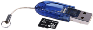 Фото флеш-карты Silicon Power MicroSDHC 4GB Class 4 + USB Reader