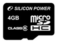 Фото флеш-карты Silicon Power MicroSDHC 4GB Class 6
