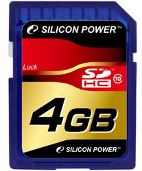 Фото флеш-карты Silicon Power SD SDHC 4GB Class 10
