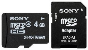 Фото флеш-карты Sony MicroSDHC 4GB Class 4 SR4A4