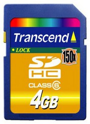 Фото флеш-карты Transcend SD SDHC 4GB Class 6 150X
