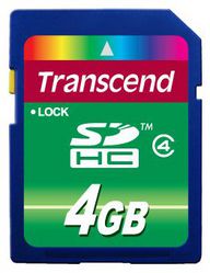Фото флеш-карты Transcend SD SDHC 4GB Class 4