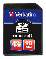 Фото флеш-карты Verbatim SD SDHC 4GB Class 6 HD Video