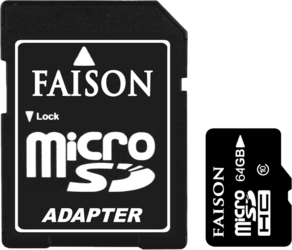 Фото флеш-карты Faison MicroSDHC 64GB Class 10 + SD adapter