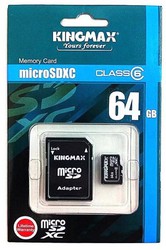 Фото флеш-карты Kingmax MicroSDXC 64GB Class 6 + SD adapter
