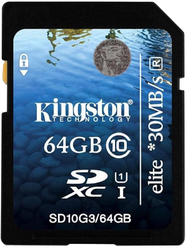 Фото флеш-карты Kingston SD SDHC 64GB Class 10 UHS-I Elite Flash